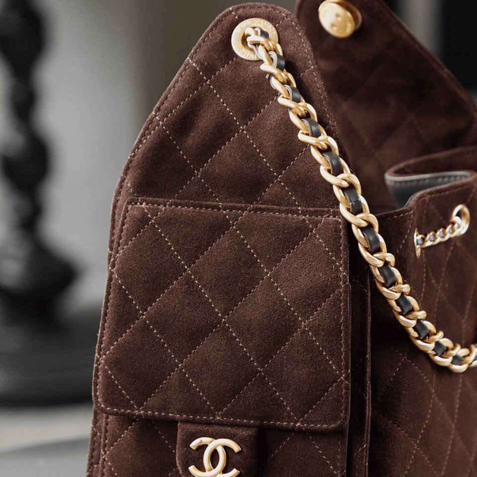 Chanel Dark Brown Suede 22cm/8.7in view 9