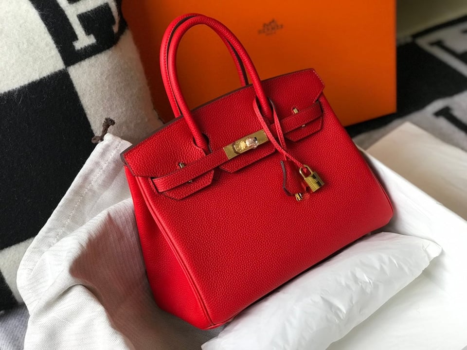 Hermes Birkin 35Cm Red Togo Leather Gold Hardware view 3