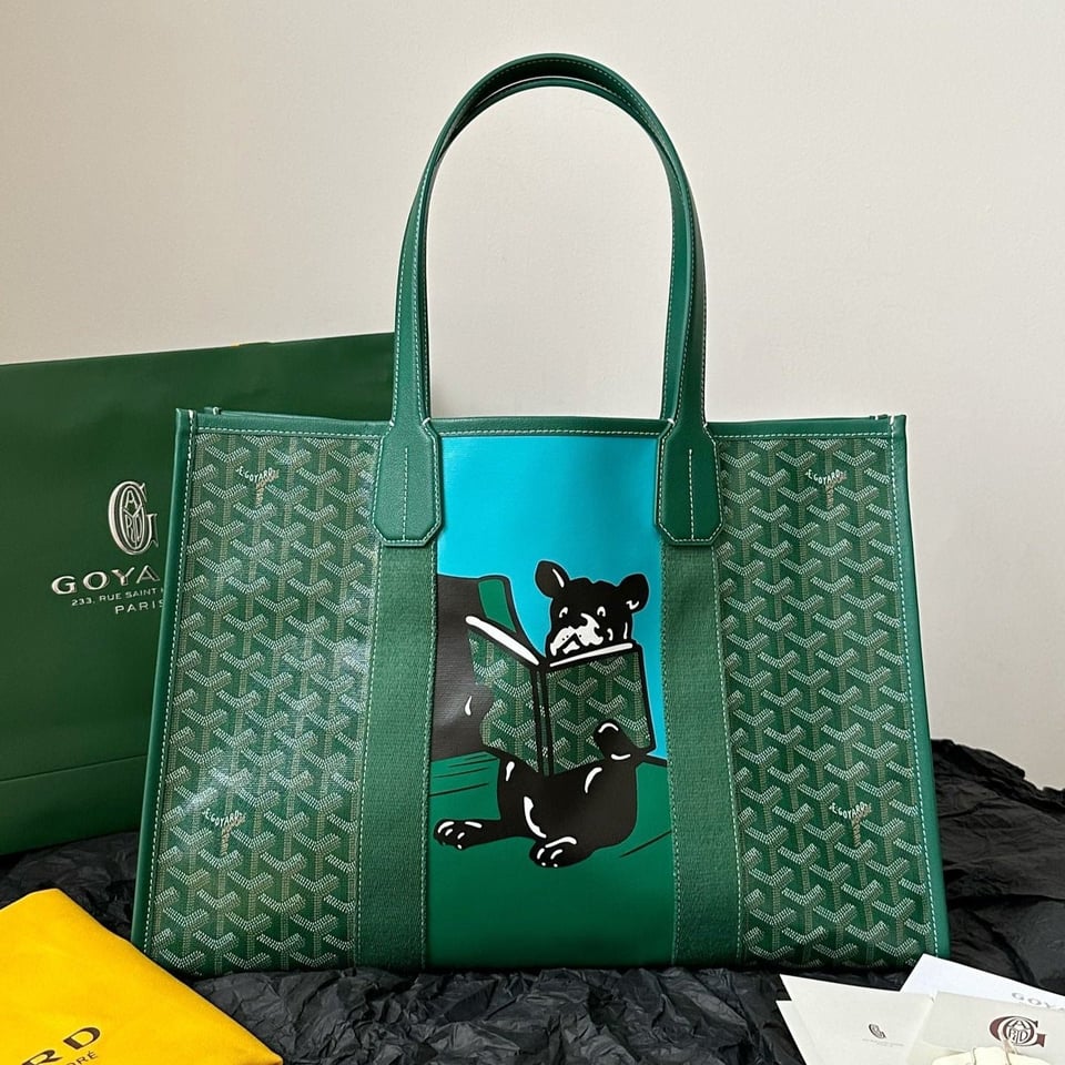 Goyard Goya Villette Tote 45Cm Green Canvas view 2