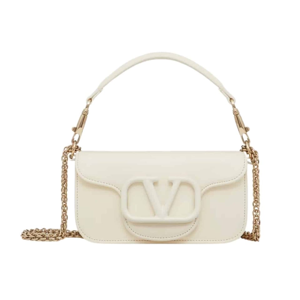 Valentino Garavani Locò Shoulder Bag In Ivory 27Cm view 2