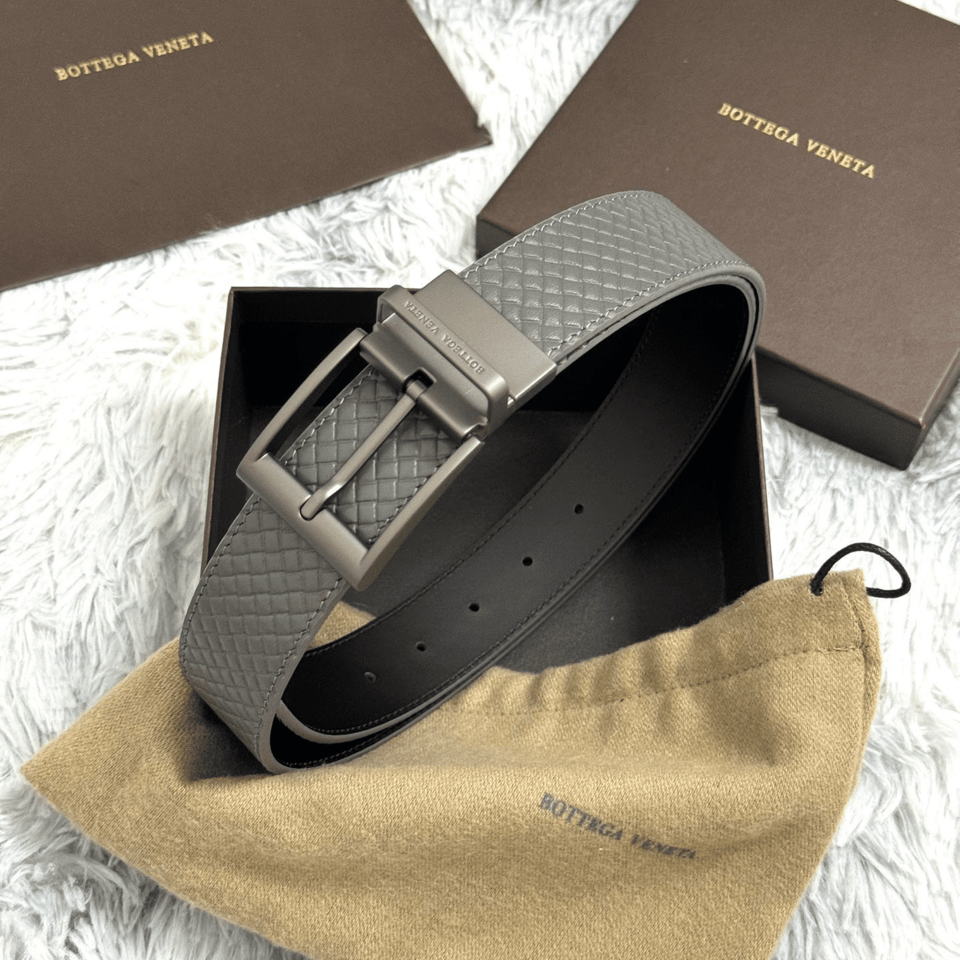 Bottega Veneta Star Geometric Silver 35mm Belt For Men view 7