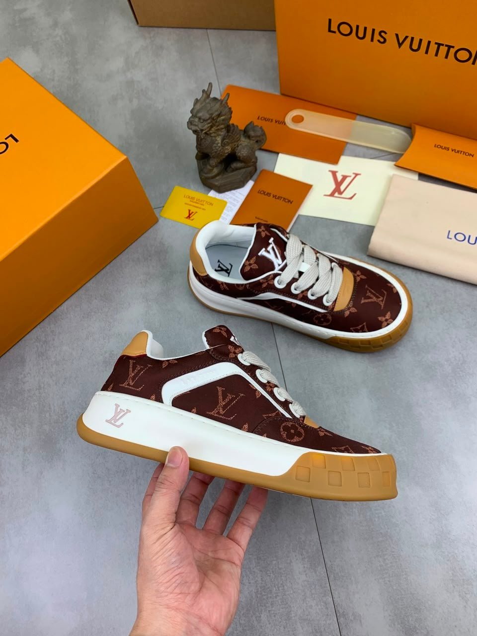 Louis Vuitton Tilted Sneakers Macassar Brown 1AKR5G view 2
