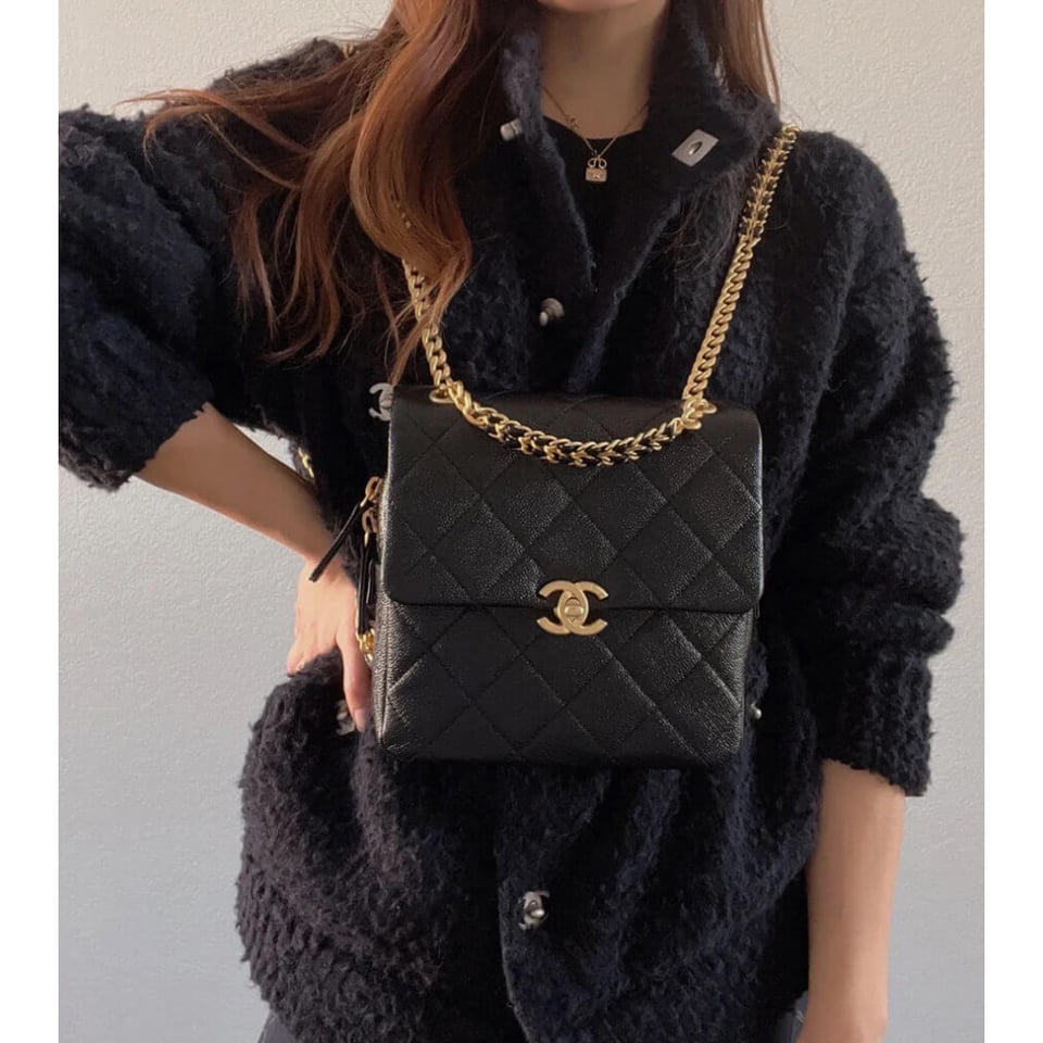 Chanel Backpack in Grained Calfskin view 4
