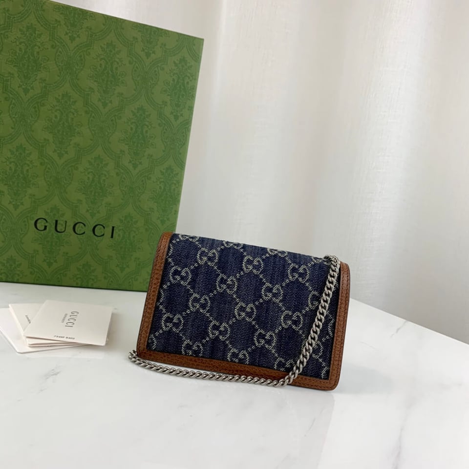 Gucci Dionysus Super Mini Bag in Denim view 6