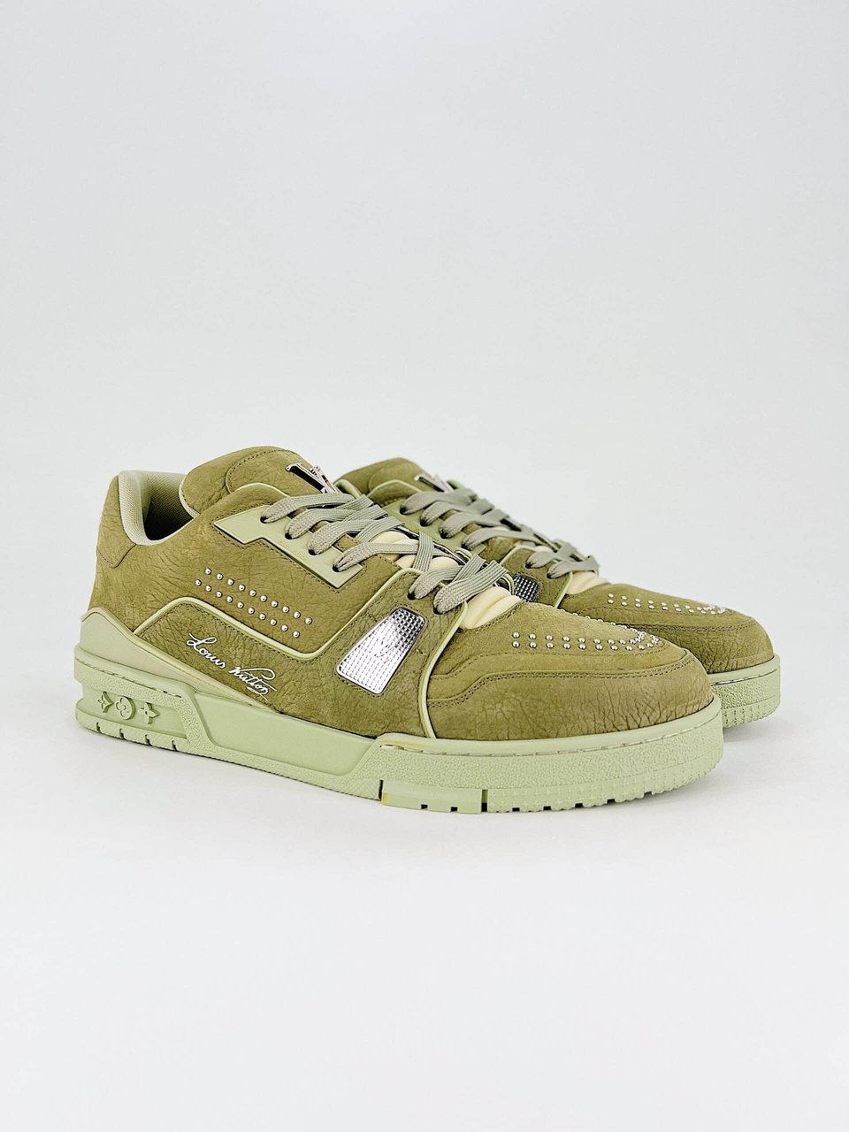 Louis Vuitton Lv Trainer Sneaker Green 1Adha1 view 5
