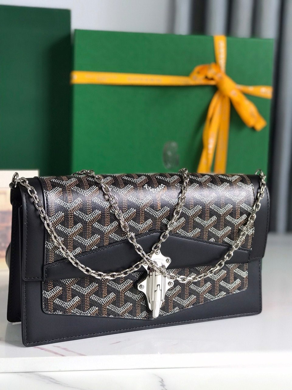 Goyard Duchesse Marie-Caroline Bag 25 Cm Black Goyardine Canvas And Smooth Calfskin view 4