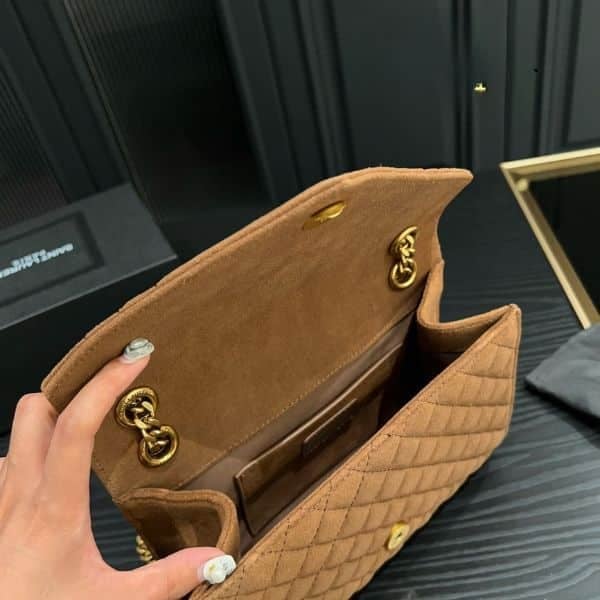 Saint Laurent Envelope Medium Chain Bag Brown 21Cm view 3