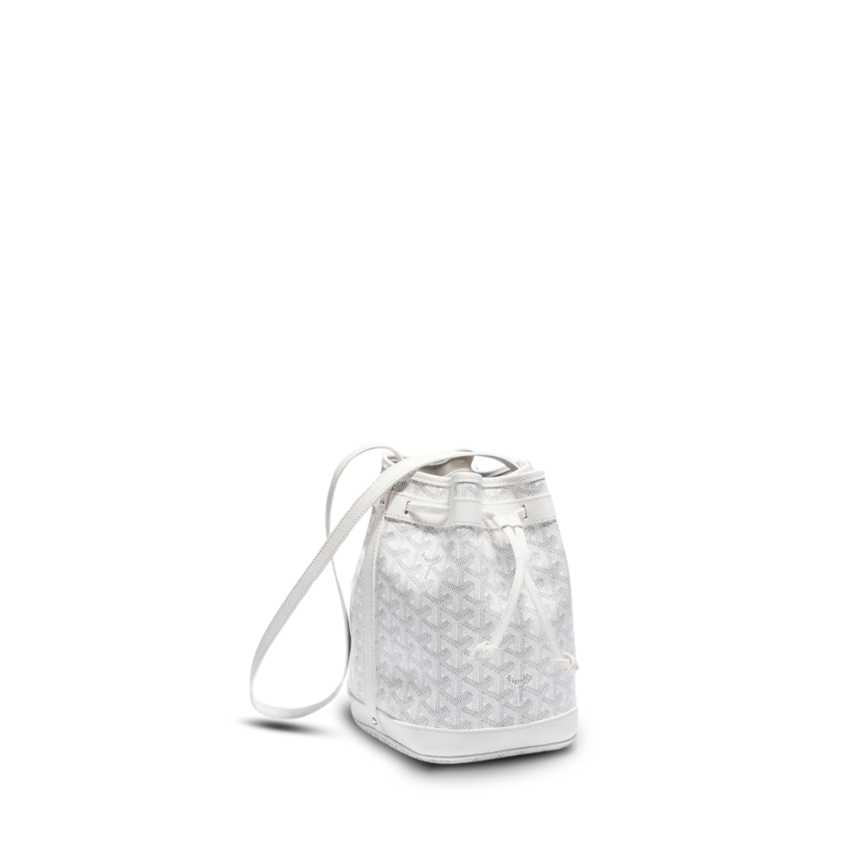Goyard Petit Flot Bucket Bag 22 cm White Goyardine Canvas And Lambskin Trim view 2