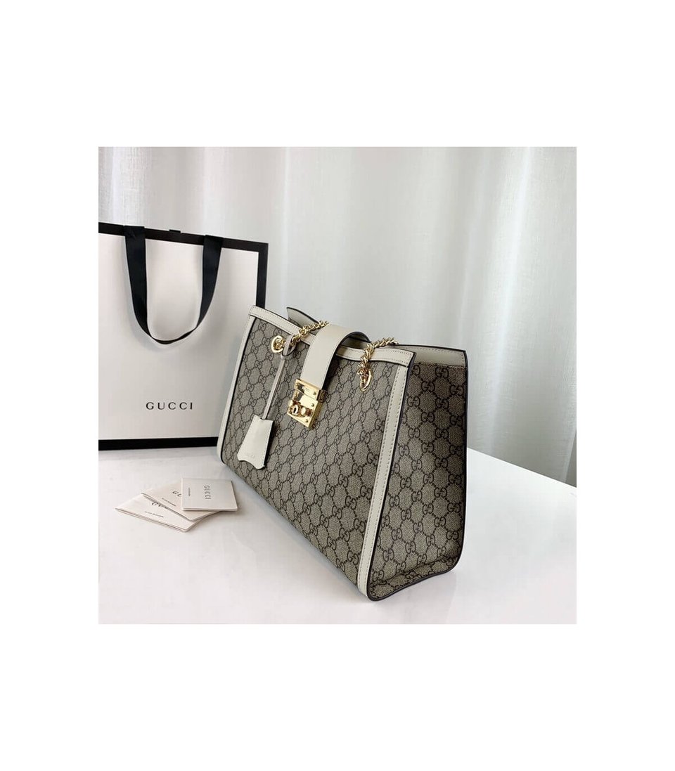 Gucci Padlock Medium GG Shoulder Bag White view 8