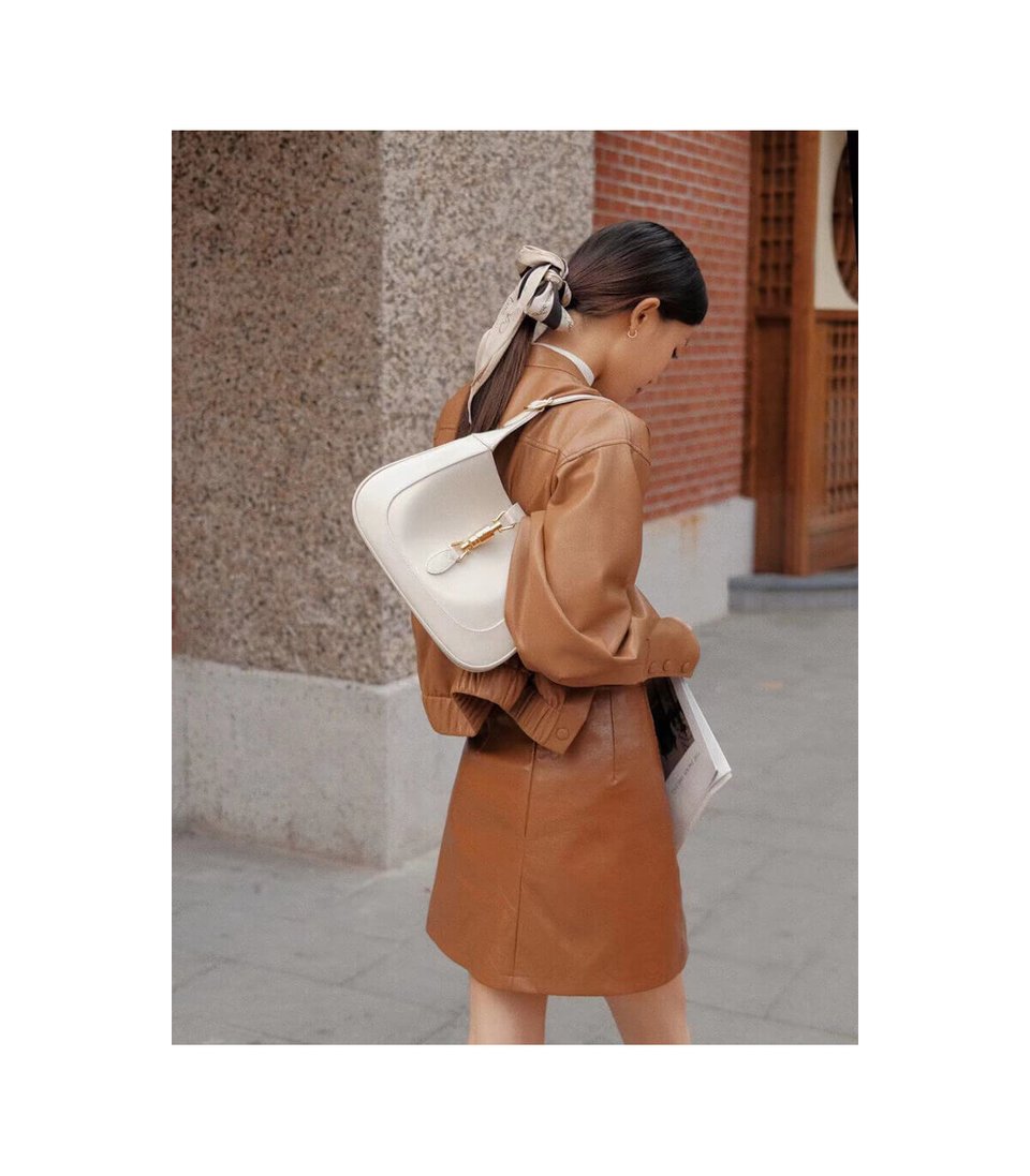 Gucci Jackie 1961 Small Hobo Bag In White Leather 27.5cm view 6