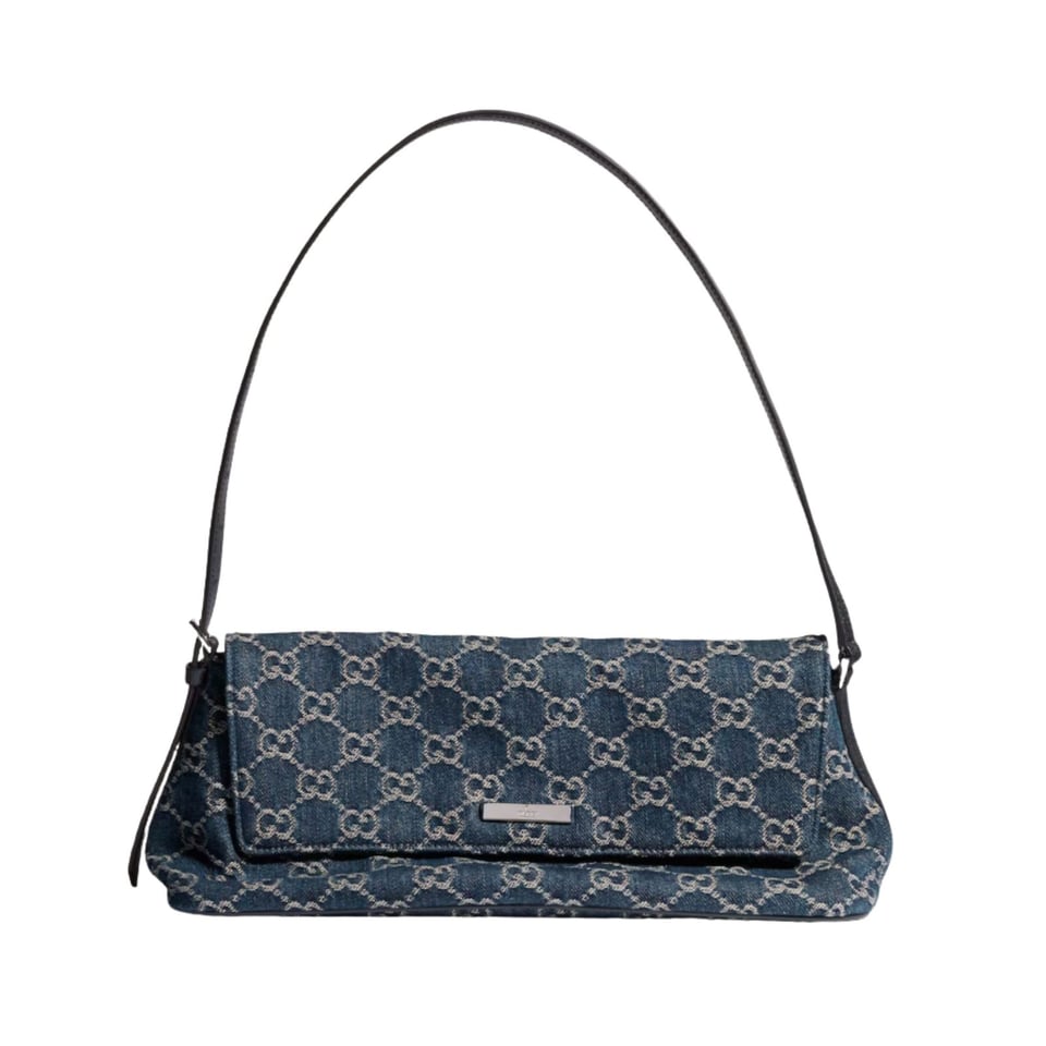 Gucci Madison Medium Shoulder Bag 31cm/12.2in Blue GG Denim ‎874744