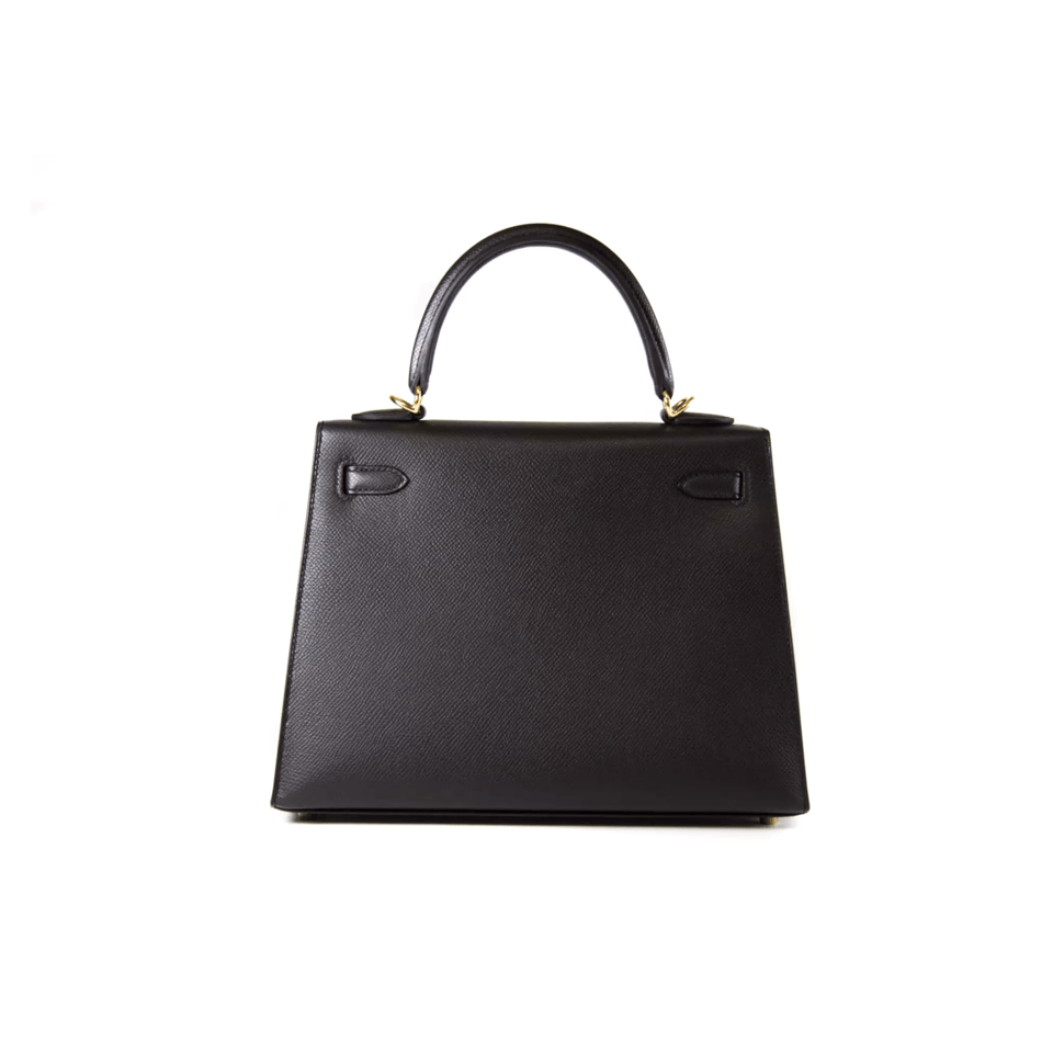Hermes Kelly 25 Bag In Golden Black Epsom Leather For Women 25cm/10in view 4