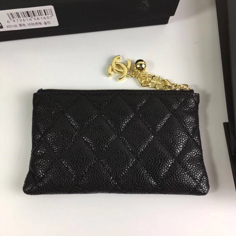 Chanel Classic Small Zipped Pouch 15 Black Calfskin Gold Icon view 7