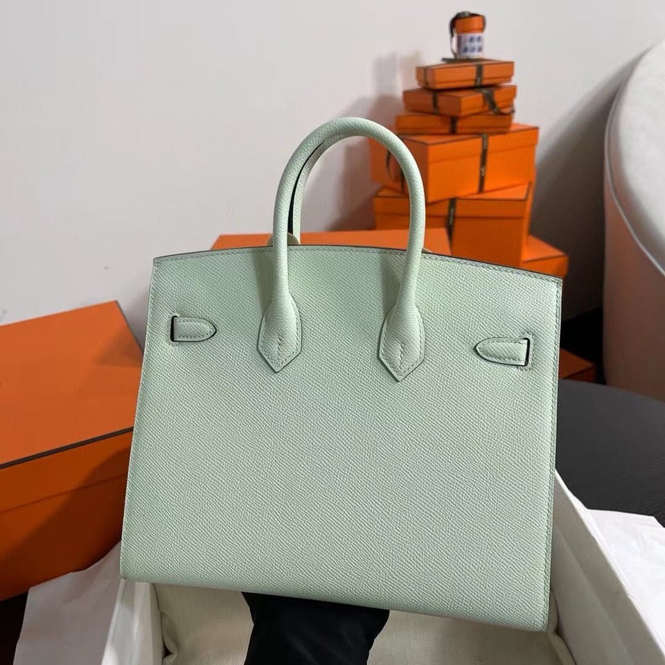 Hermes Birkin 25Cm Vert Fizz Togo Leather Silver Hardware view 4