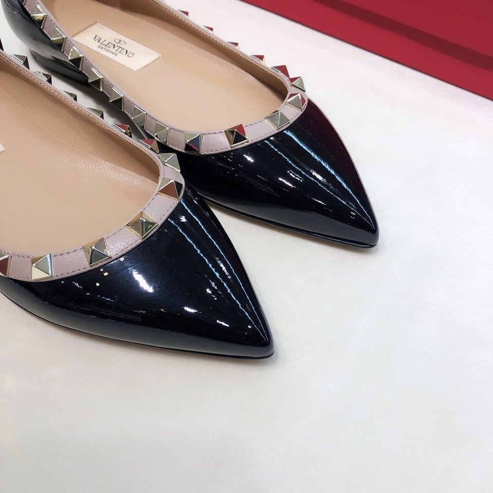 Valentino Patent Rockstud Ballet Flat Black Zw2S0403Vnwn91 view 5