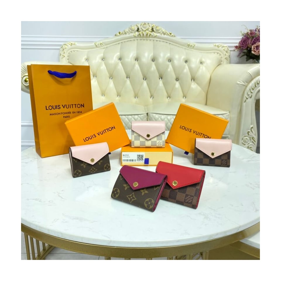 Louis Vuitton Damier Azur Zoe Wallet Pink view 12