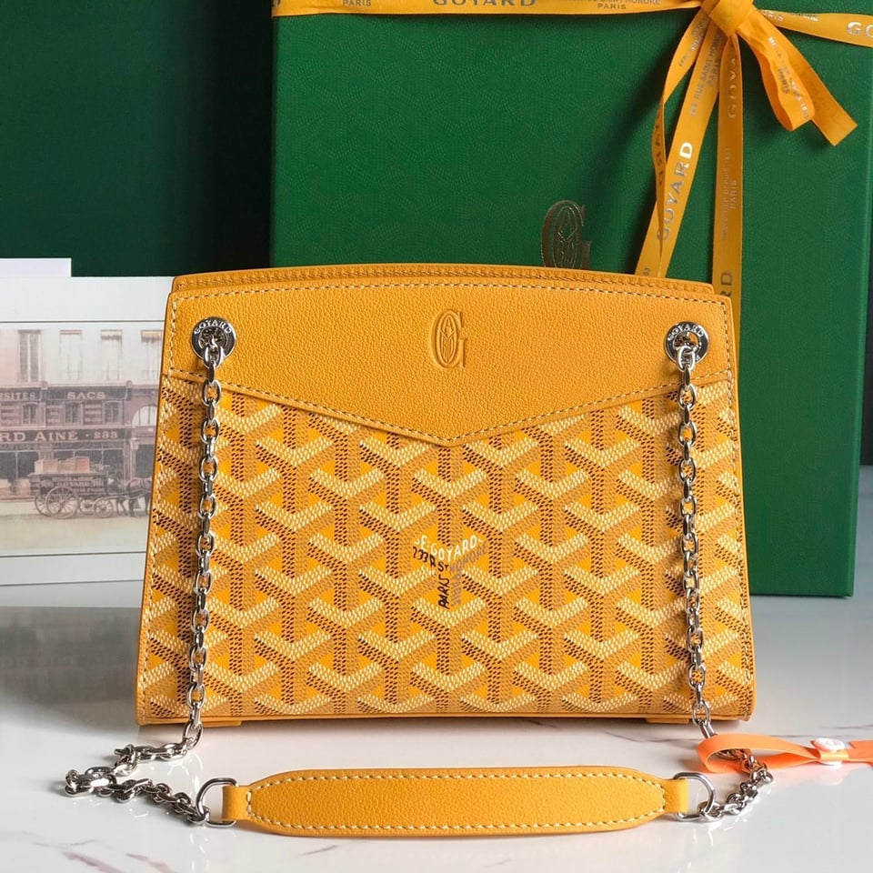 Goyard Rouette Structuré Mini Bag 21 Cm Yellow Goyardine Canvas And Calfskin view 2