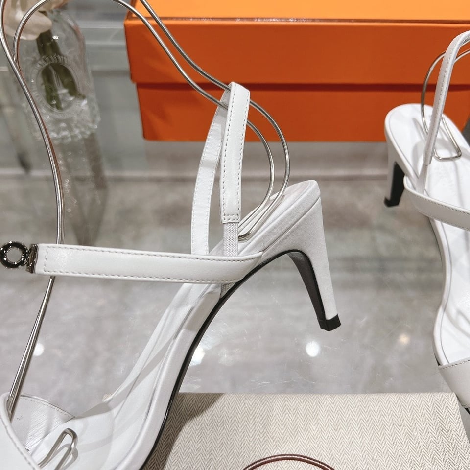 Hermes Glamour 75 Sandal White view 3