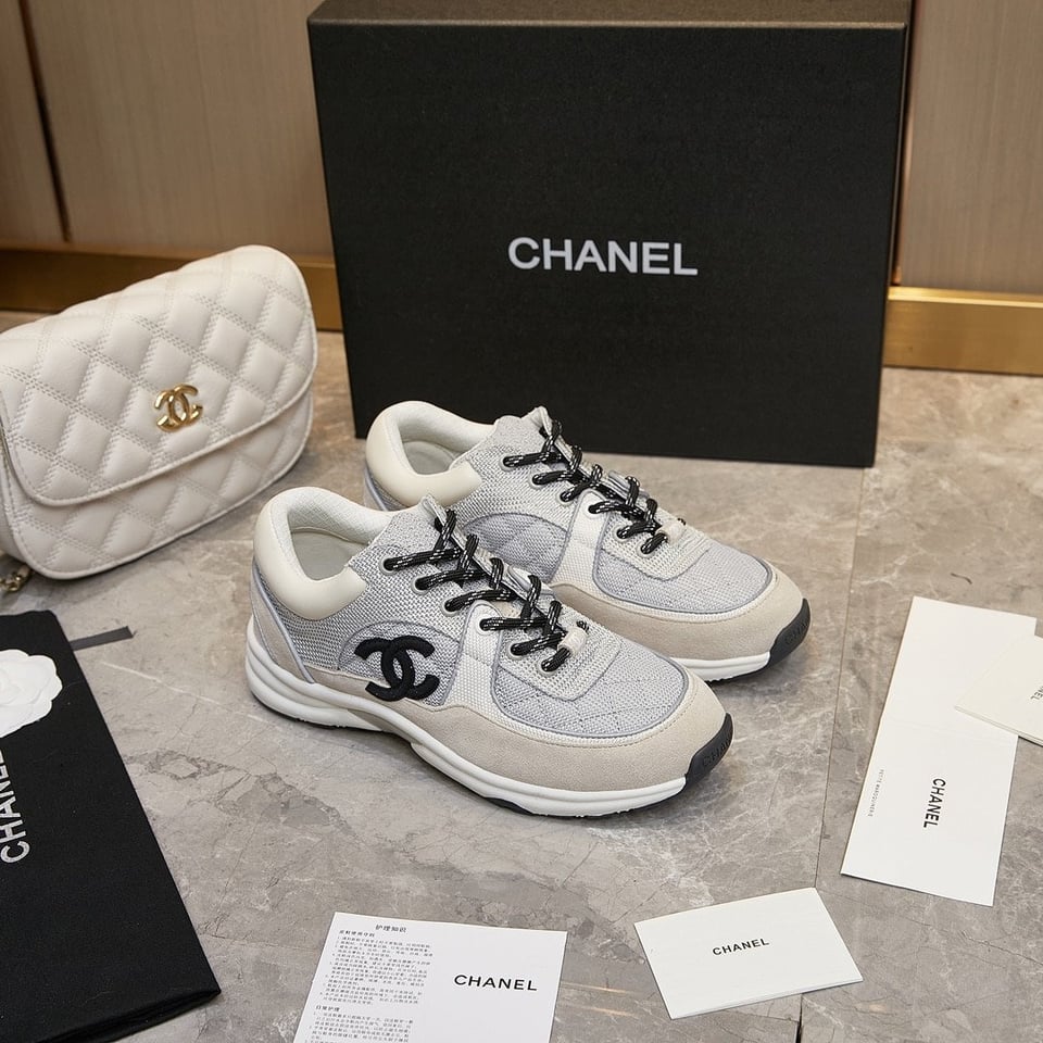 Chanel Low Top Trainer Gray White view 10