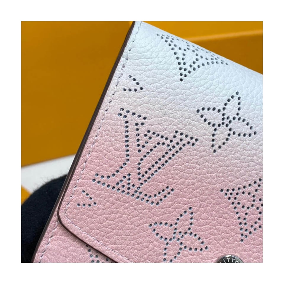 Louis Vuitton Iris Compact Wallet in Pink Gradient Mahina Perforated Leather view 5