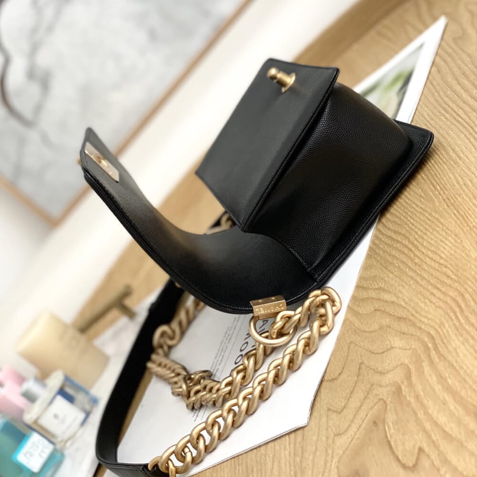 Chanel Le Boy Bag 25cm Black Caviar Leather view 12