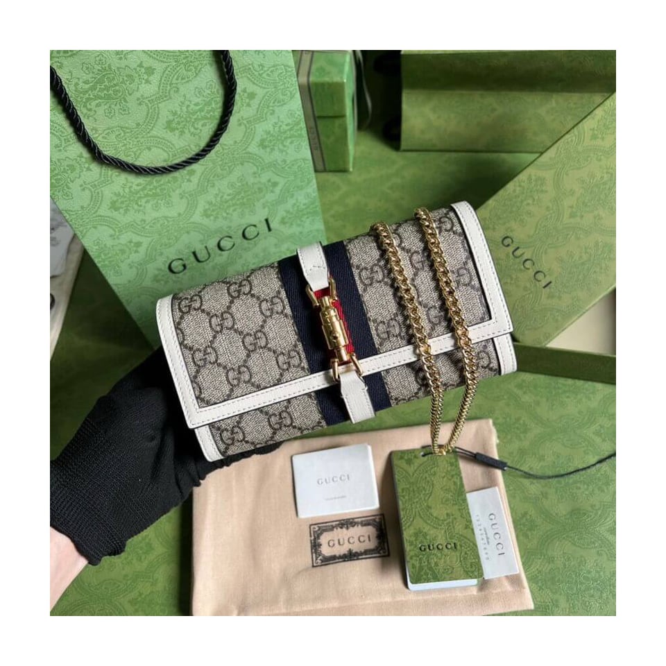 Gucci Jackie 1961 Chain Wallet White 19cm view 3