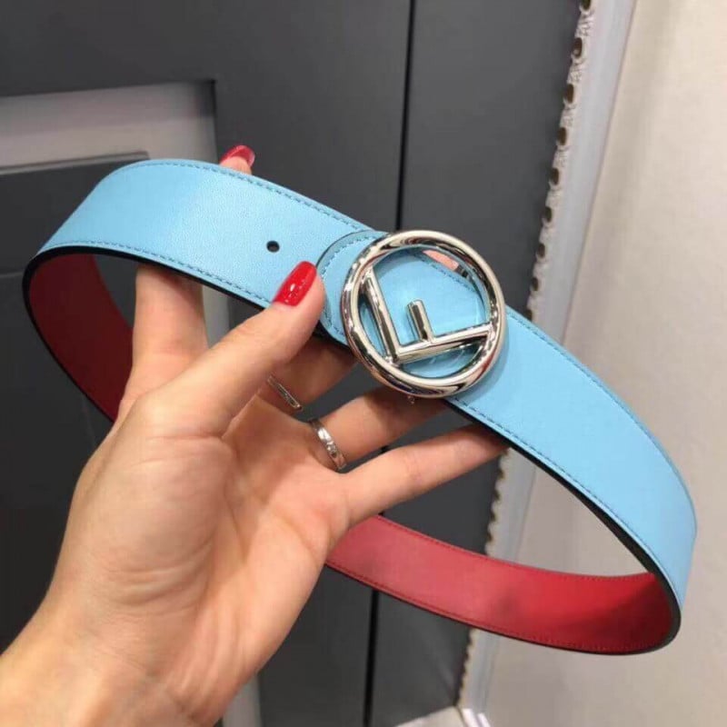 Fendi Reversible 40mm Round Buckle Belt 8C0579 Blue / Red view 7