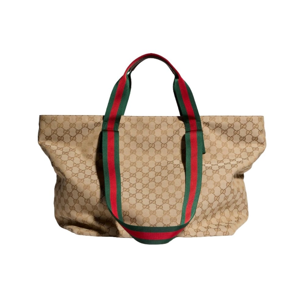 Gucci GG Medium Tote Bag 36cm/14.2in Sand And Brown GG Canvas ‎875929