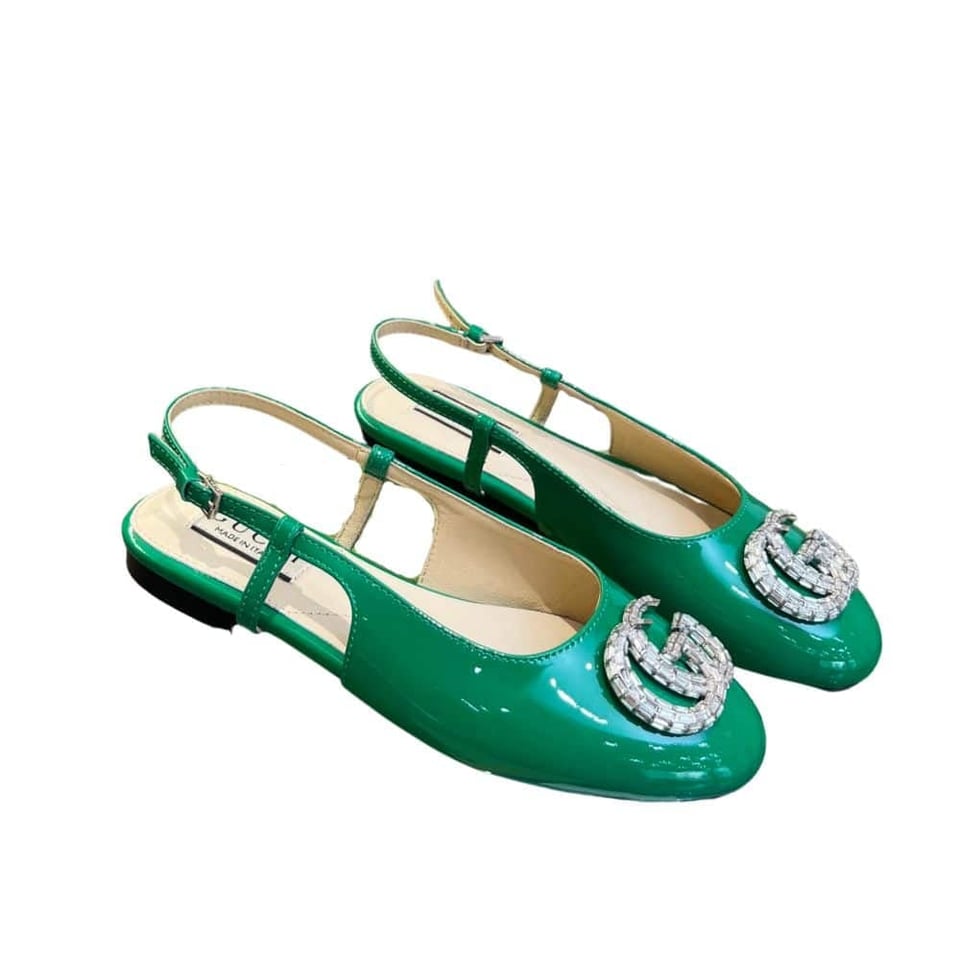 Gucci Gg Crystal Slingback Green view 2