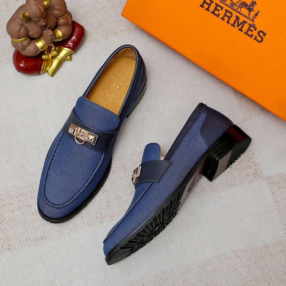 Hermes Blaise Loafer Blue view 7