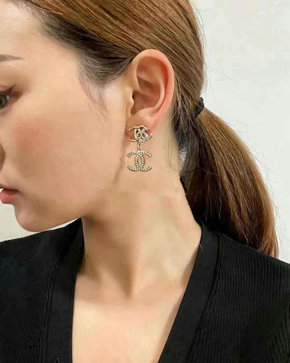 Chanel Cc Triple Earrings view 7