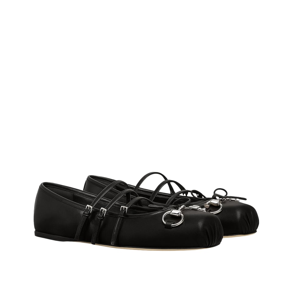 Gucci Women’S Horsebit Ballet Flat Sacchetto Black 814318 Aaea4 1000