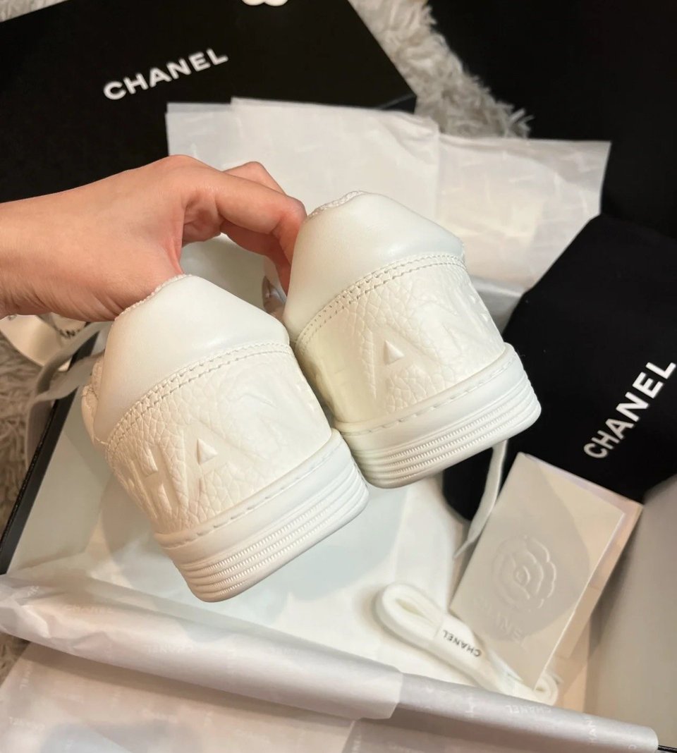 Chanel Logo White Sneakers G38808 For Women view 6