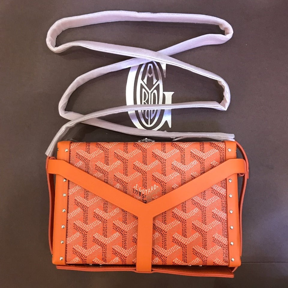 Goyard Minaudiere Trunk Bag 17Cm Orange Canvas view 2