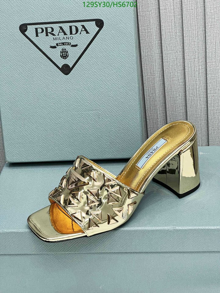 Prada Studded Metallic Leather Mules Gold 1Xx6473Ll5F0522F065 view 6