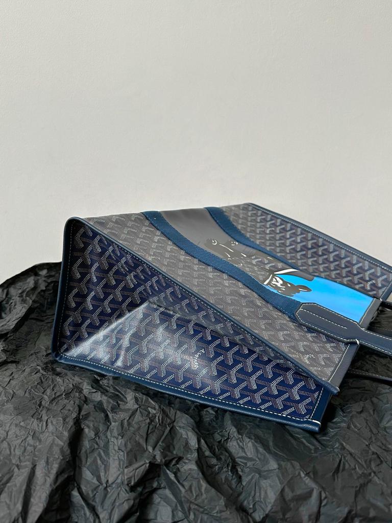 Goyard Goya Villette Tote 45Cm Navy Canvas view 5