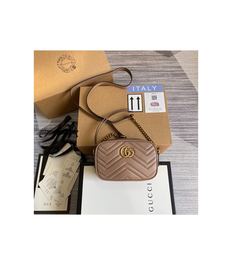 Gucci GG Marmont Matelasse Mini Bag Nude Pink view 7