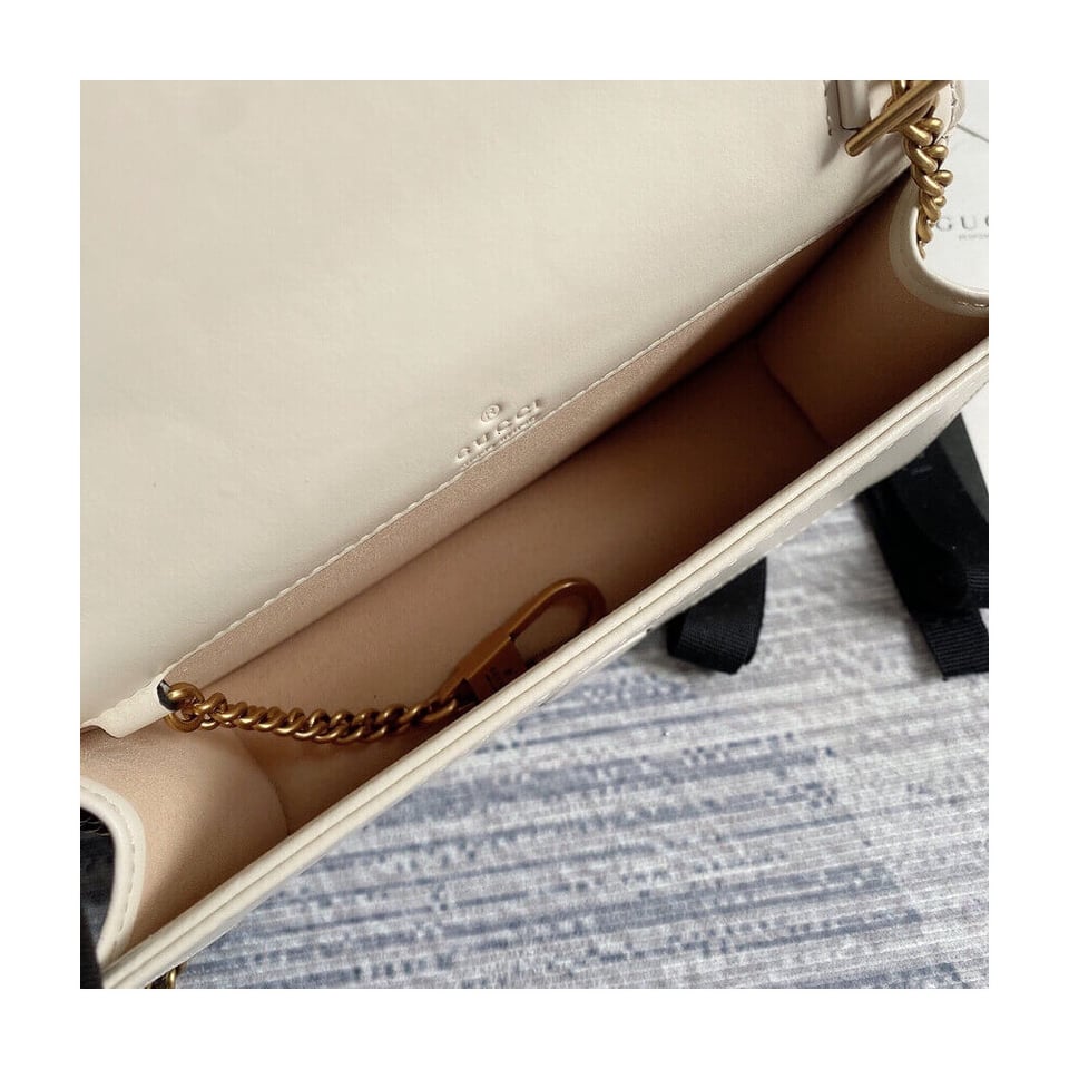 Gucci GG Marmont Mini Bag In White Leather view 11
