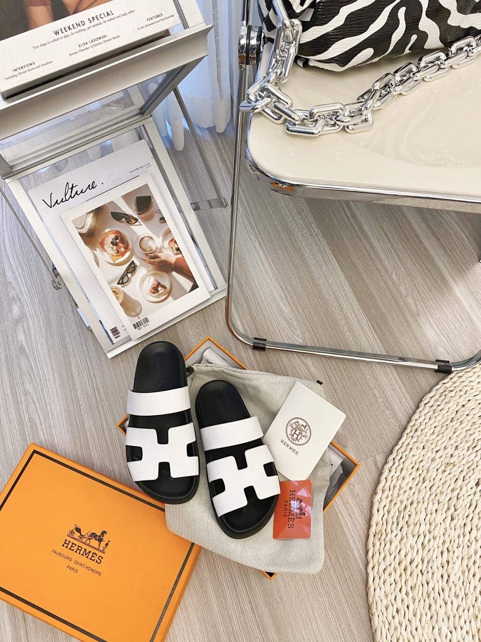 Hermes Ankara Sandal White view 9