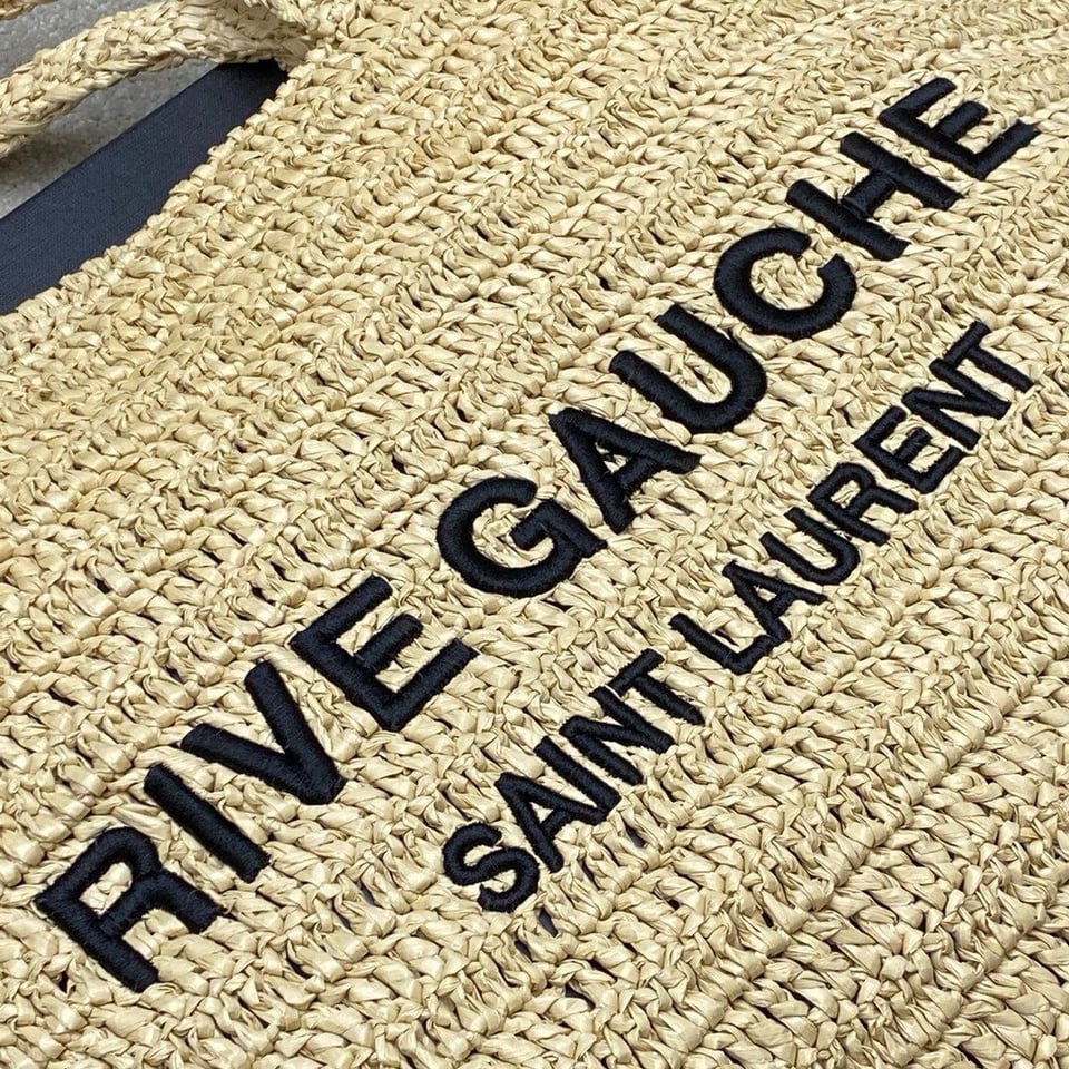 Saint Laurent Rive Gauche Supple Tote Bag In Raffia Crochet 38Cm view 5
