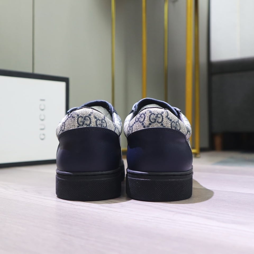 Gucci Gg Supreme Navy Blue Sneaker Gg With Web view 4