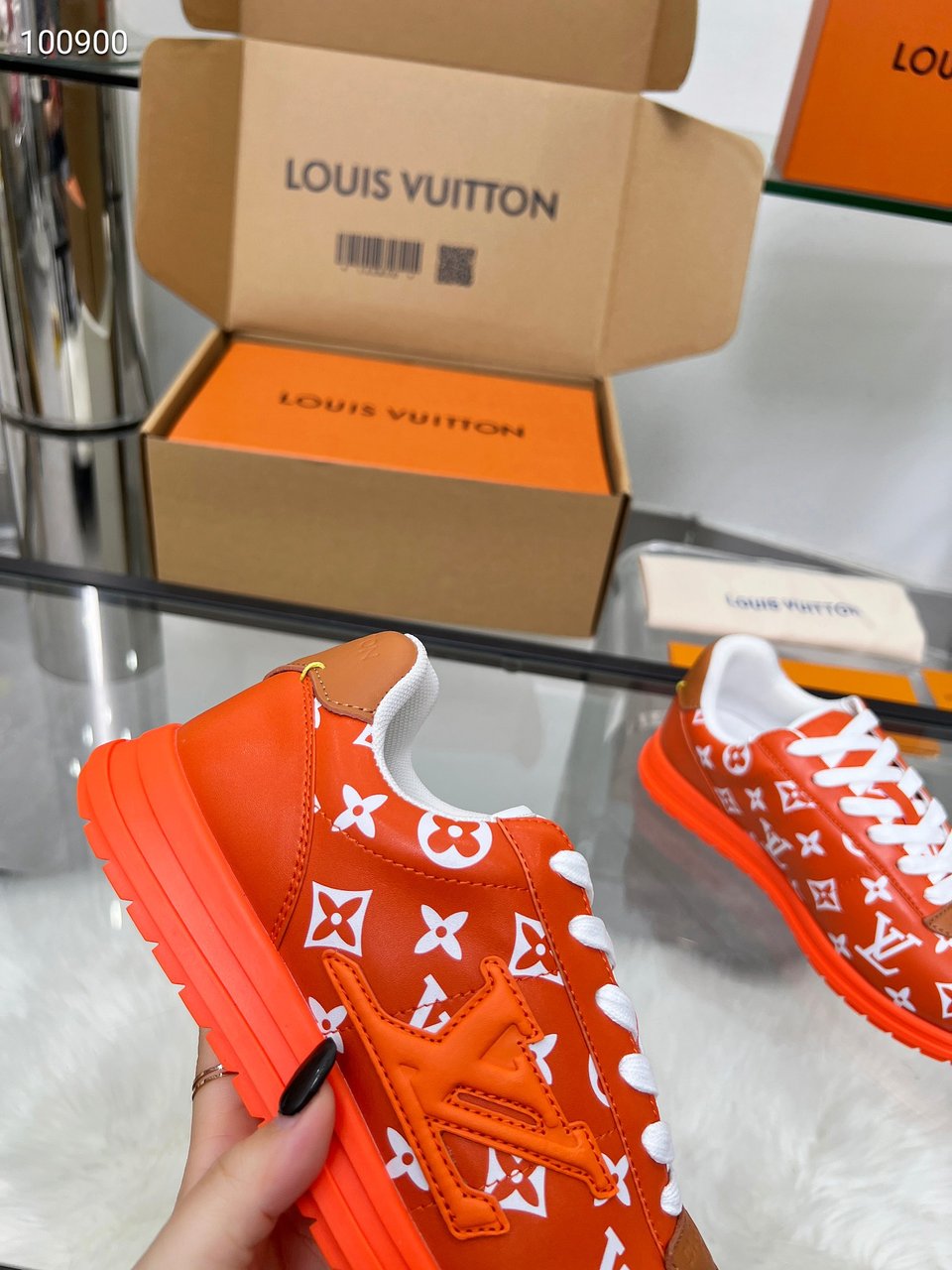 Louis Vuitton LV Trainer Sneaker Orange Monogram – Leather – Women’s Shoes view 10