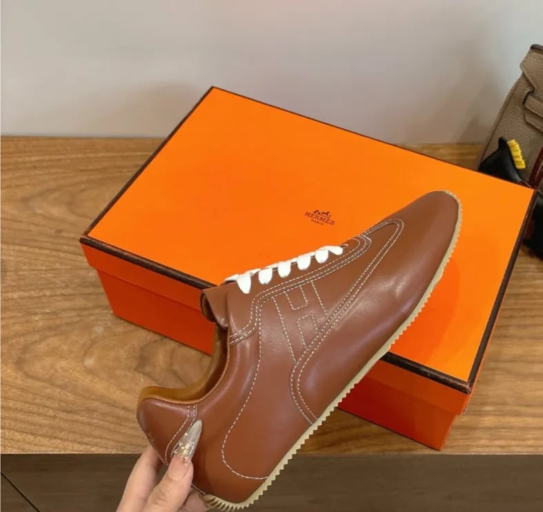 Hermes Master Sneakers Gold Color Calfskin H261881ZH20390 view 2