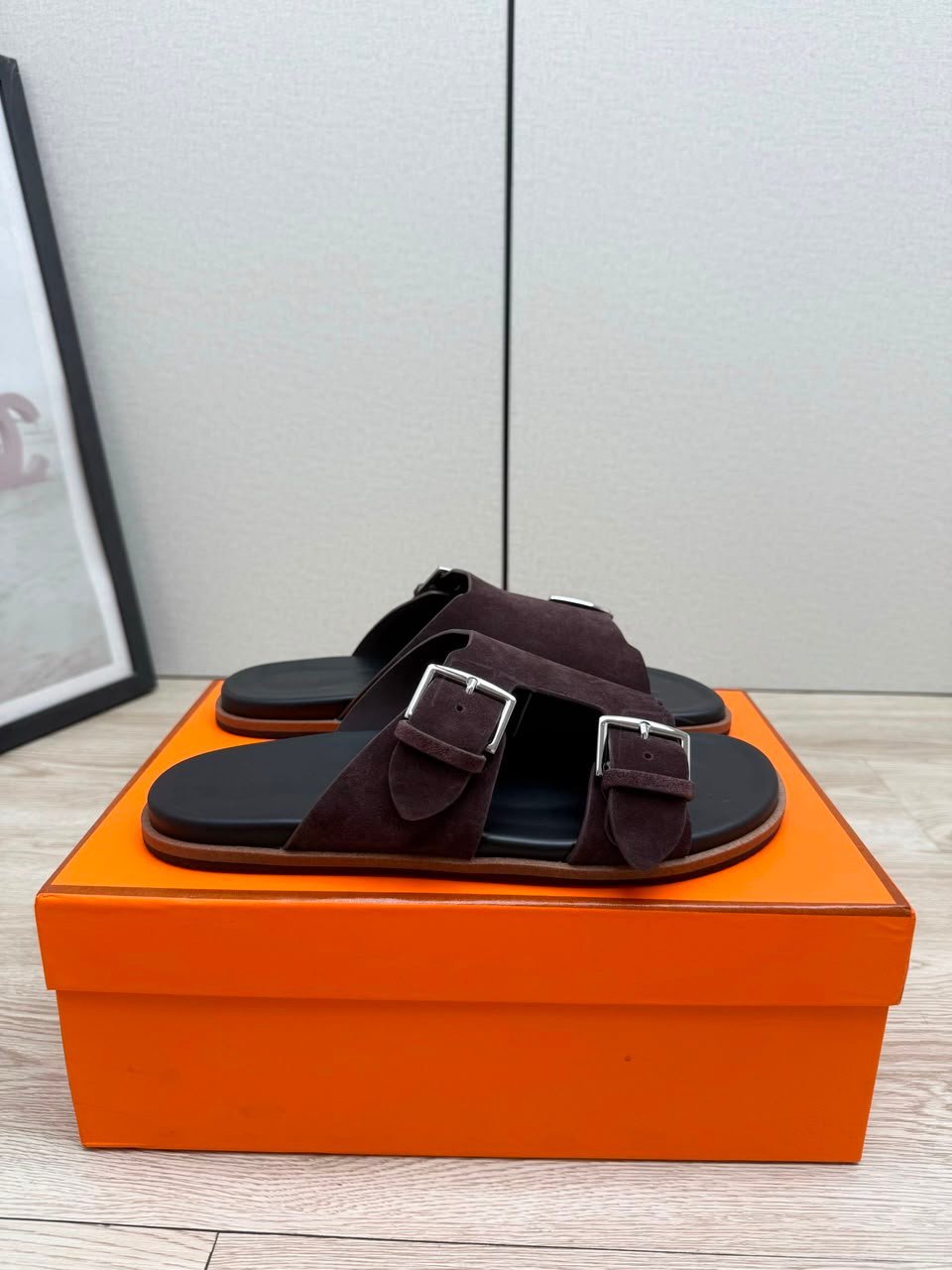 Hermes Naxos Sandal Marron Ébène Color Calfskin H262912ZHME390 view 8