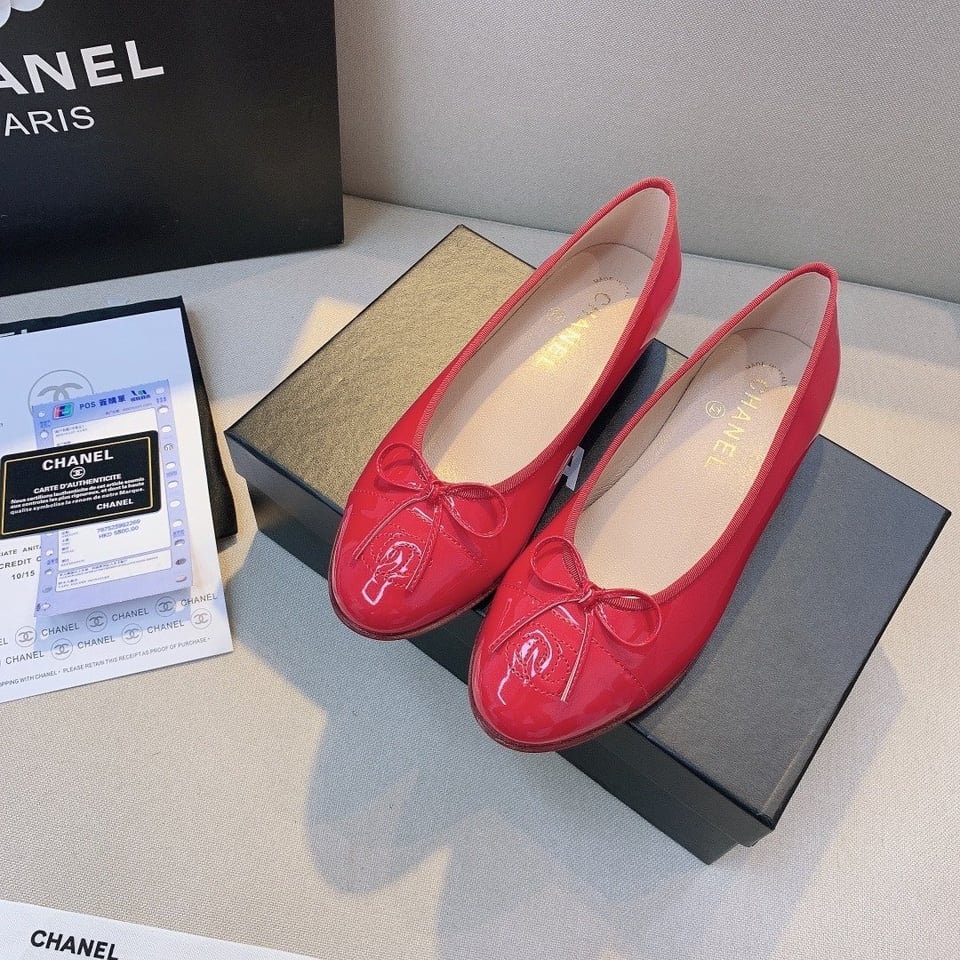 Chanel Red Women’S Ballerinas view 6