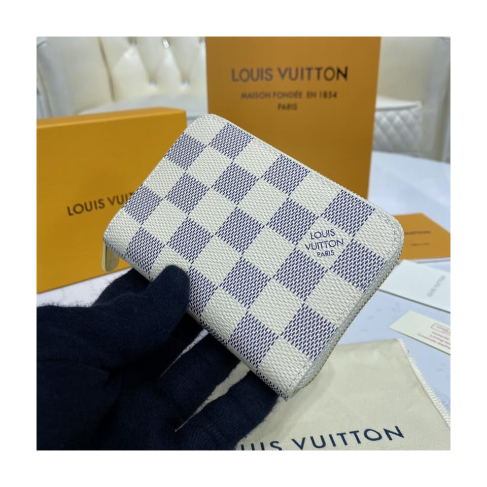 Louis Vuitton Damier Azur Zippy Coin Purse Beige view 3