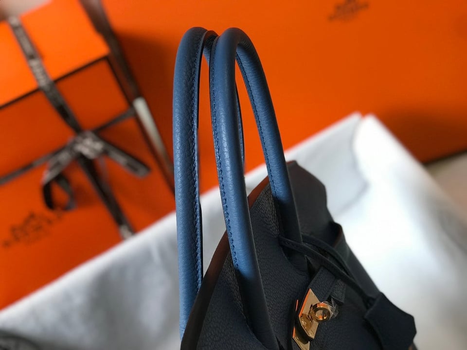 Hermes Birkin 35Cm Bag Azure Togo Gold Hardware view 8