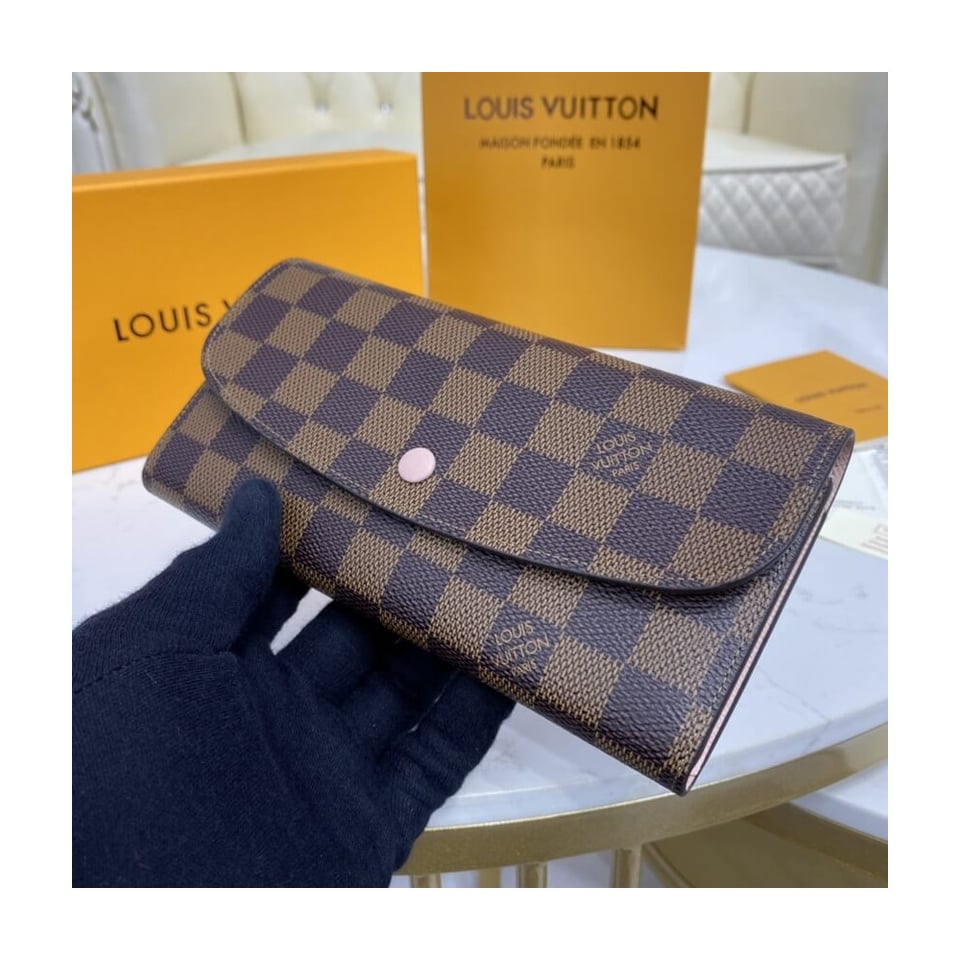 Louis Vuitton Damier Ebene Emilie Wallet Pink view 3