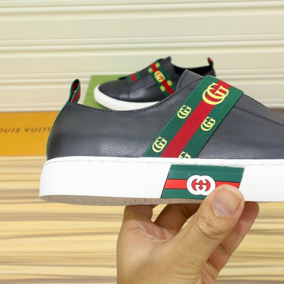 Gucci Gg Slip On Sneaker Leather Black view 7