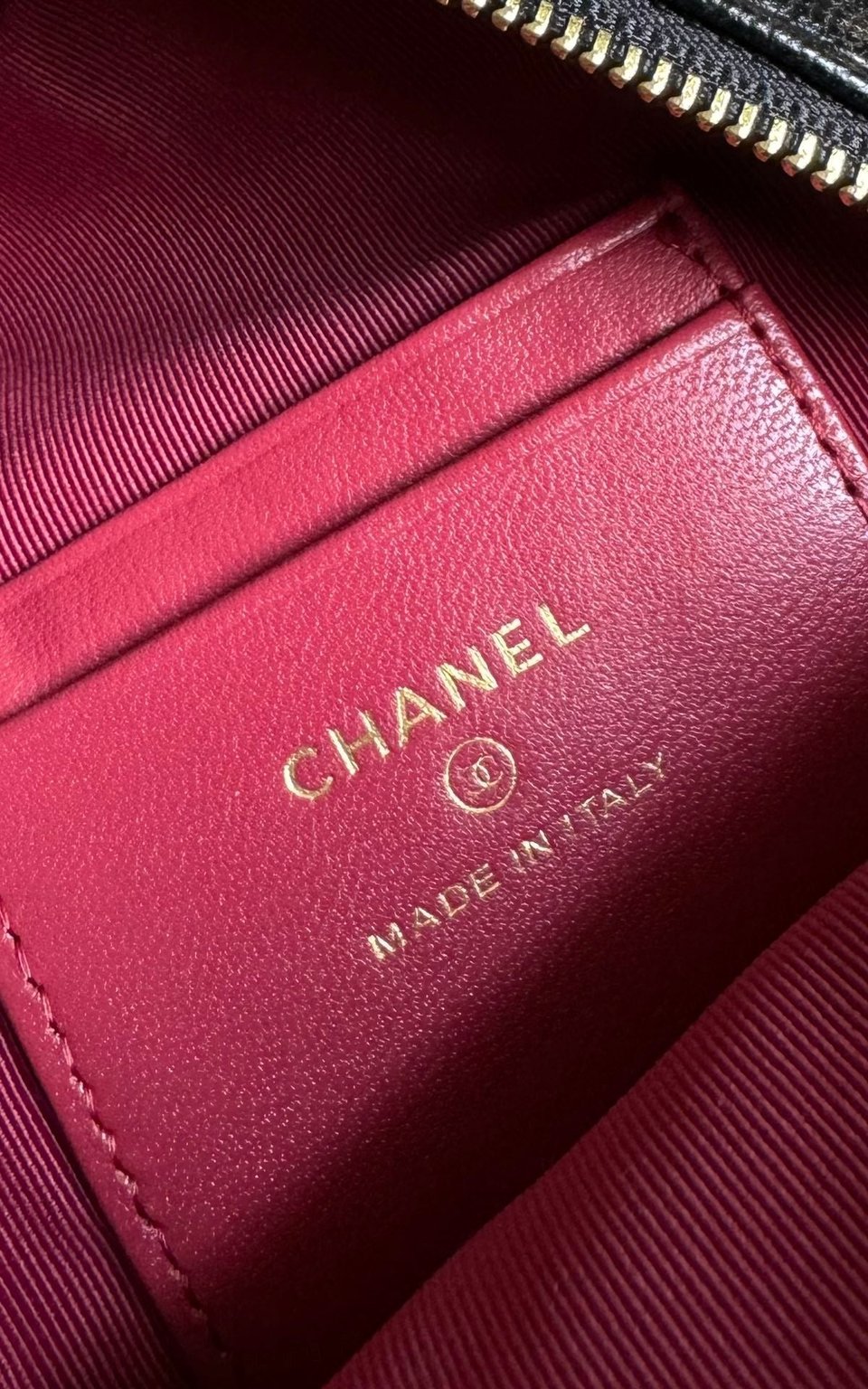 Chanel Mini 18 Backpack Black Caviar Light Gold Hardware view 9